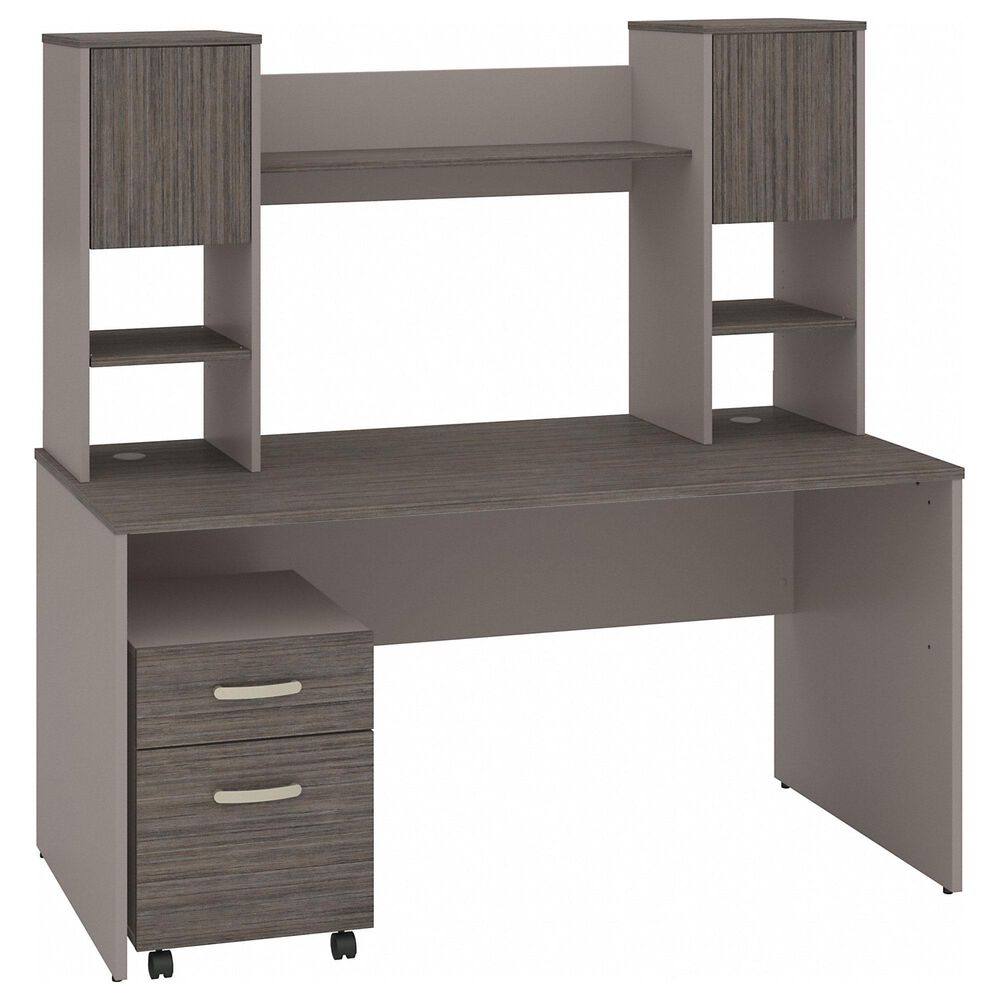 Bush 3-Piece Office Desk Set in Cocoa/Pewter, , large