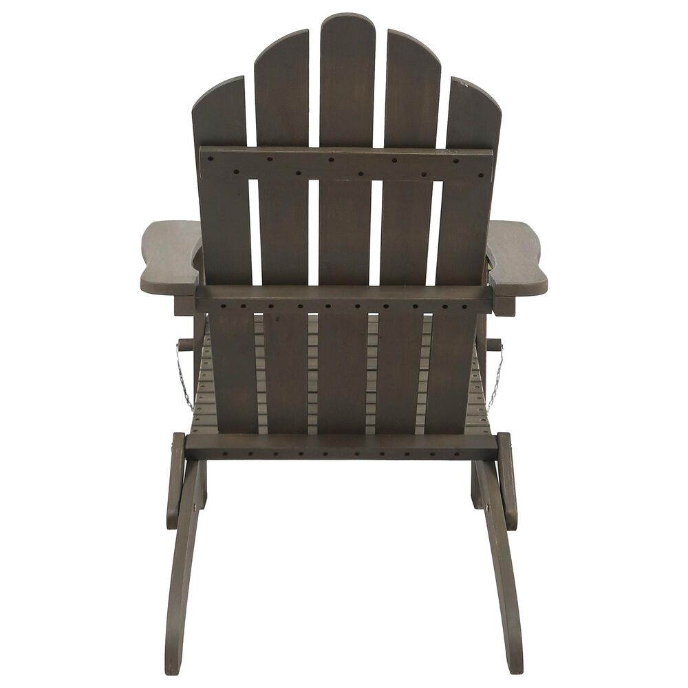 Hearth and Haven Hollywood Outdoor Foldable Adirondack Chair with Straight Armrests in Grey, , large