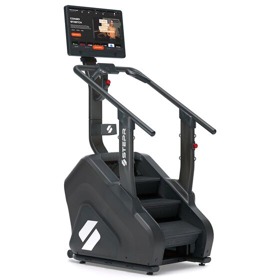 STEPR Pro Plus Stair Climber with 27in HD Touchscreen Console in Black