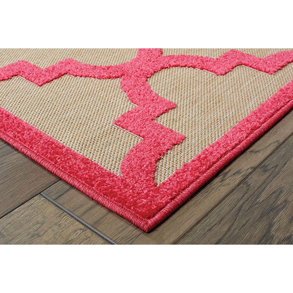 Oriental Weavers Cayman 660P 9&#39;10&quot; x 12&#39;10&quot; Sand and Pink Area Rug, , large