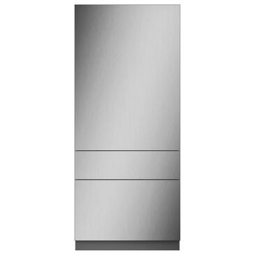Monogram 36" Fully Integrated Single Door Bottom Freezer Refrigerator Panel Kit with Left Hinge in Stainless Steel, , large