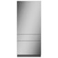Monogram 36" Fully Integrated Single Door Bottom Freezer Refrigerator Panel Kit with Left Hinge in Stainless Steel, , large