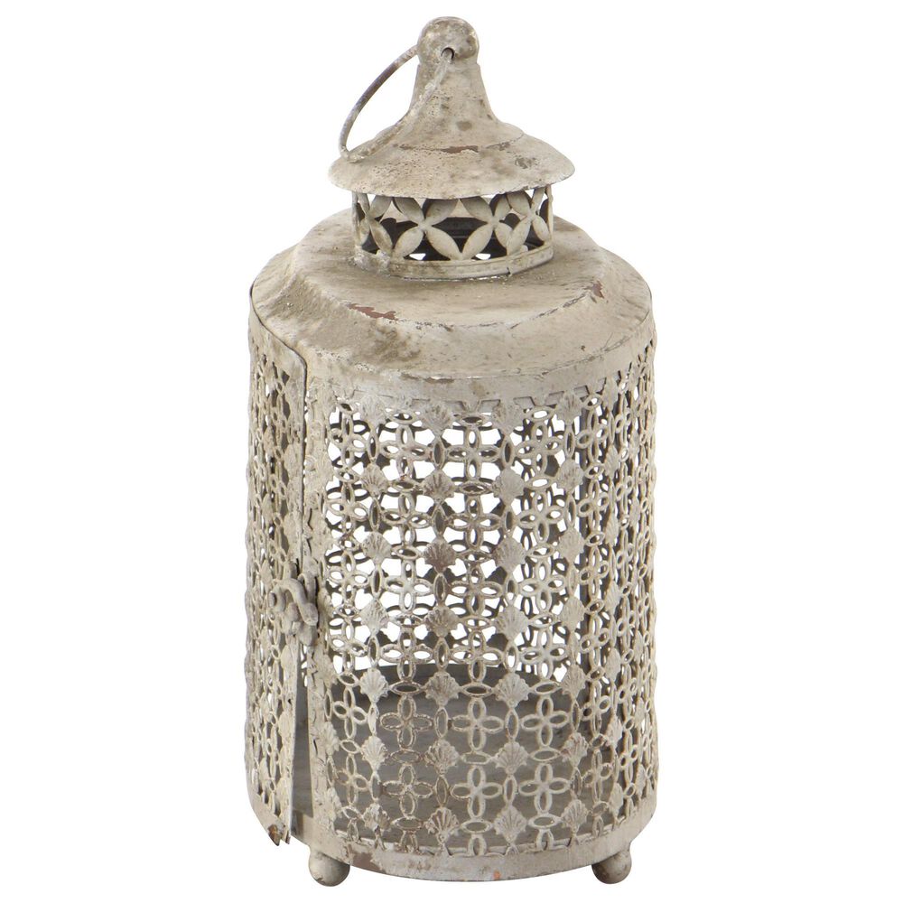 Maple and Jade Rustic Metal Lantern in Beige &#40;Set of 2&#41;, , large