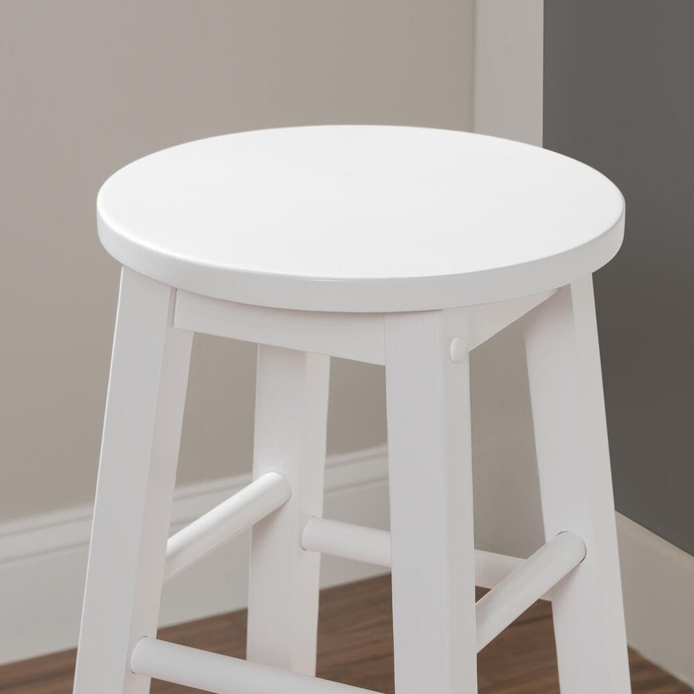 Linon Home Decor Abby 29" Bar Stool in White, , large