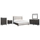 Nicolette Home Plum Creek 5 Piece King Panel Upholstered Bedroom Set in Ravenwood Black, , large
