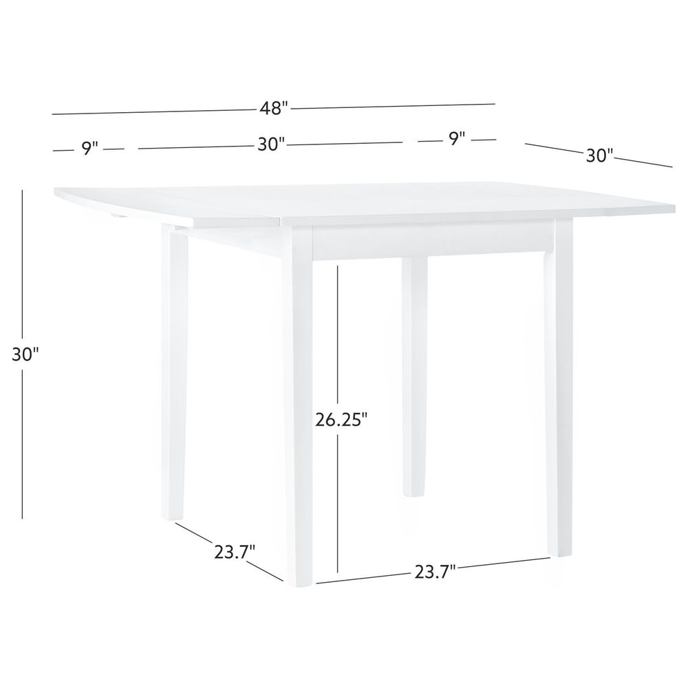 Linon Home Decor Torino Drop Leaf Dining Table in White - Table Only, , large