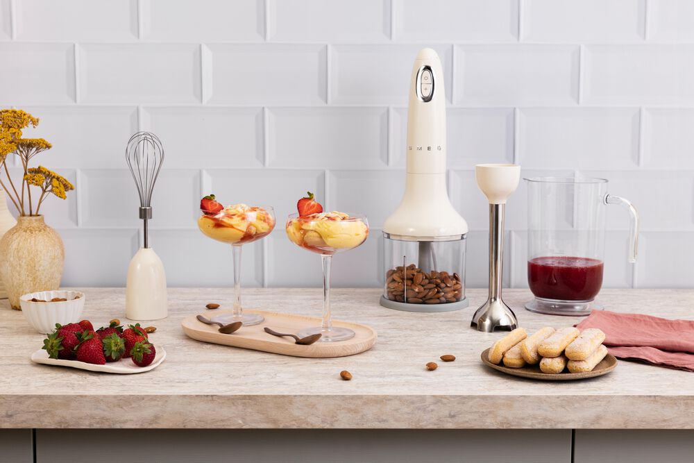 SMEG Retro-Style Hand Blender with Accessories in Cream, , large