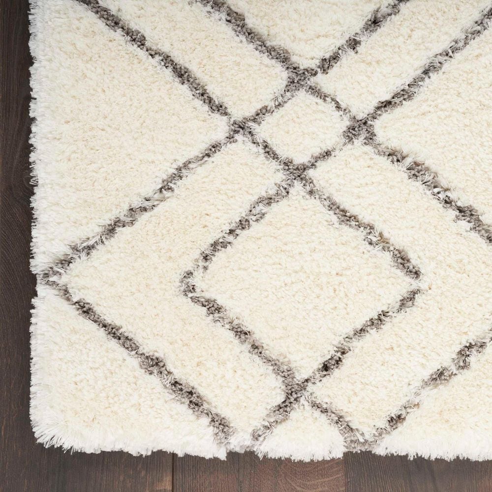 Nourison Dreamy Shag Geometric 7&#39;10&quot; x 9&#39;10&quot; Ivory Area Rug, , large