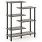 HOMLUX 6-Tier Accent Display Rack in French Oak and Black, , large