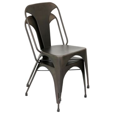 Lumisource Austin Dining Chair in Brown/Antique (Set of 2), , large