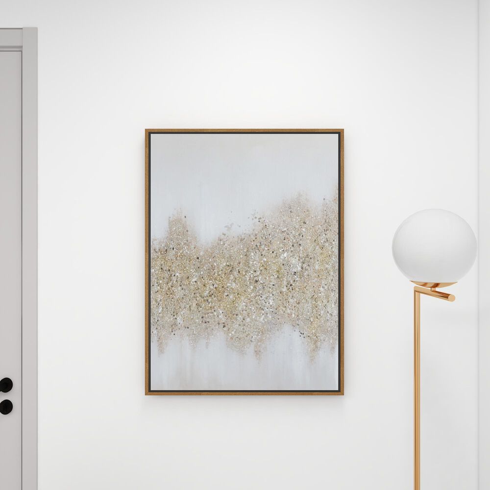 CosmoLiving by Cosmopolitan 40&quot; x 30&quot; Abstract Wall Art in Silver, White, Gold and Gray, , large