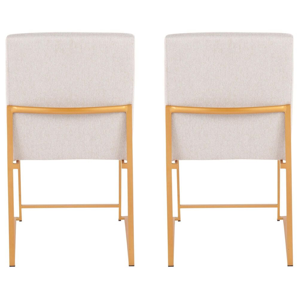 Lumisource Fuji Side Chair with Beige Cushion in Gold &#40;Set of 2&#41;, , large