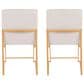 Lumisource Fuji Side Chair with Beige Cushion in Gold (Set of 2), , large
