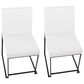 Lumisource Fuji Dining Chair with White Faux Leather Cushion in Black (Set of 2), , large