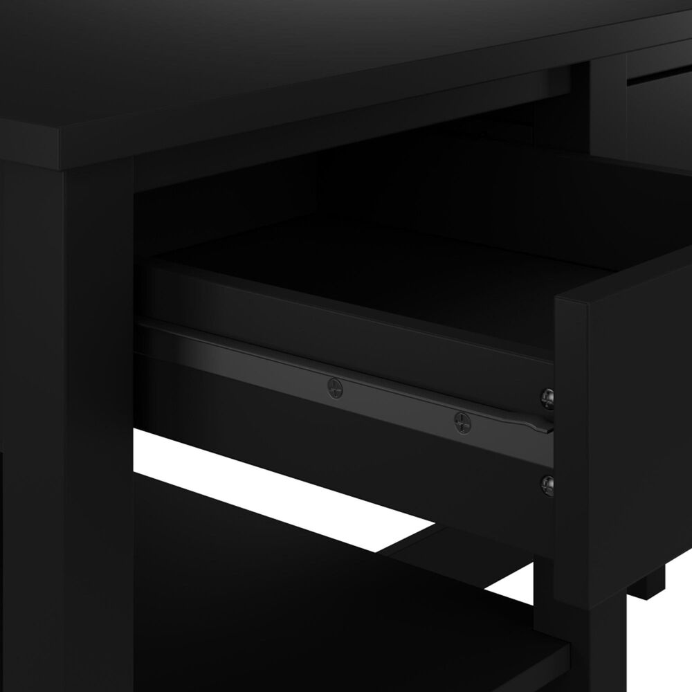 Bush Broadview 2-Drawer Computer Desk with Shelves in Classic Black, , large