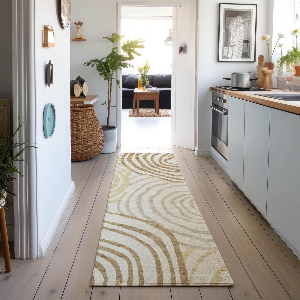 Dalyn Rug Company Neo NO10 2&#39;3&quot; x 7&#39;6&quot; Gold Runner, , large