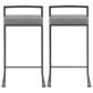 Lumisource Fuji Stackable Counter Stool with Grey Faux Leather Cushion in Black (Set of 2), , large