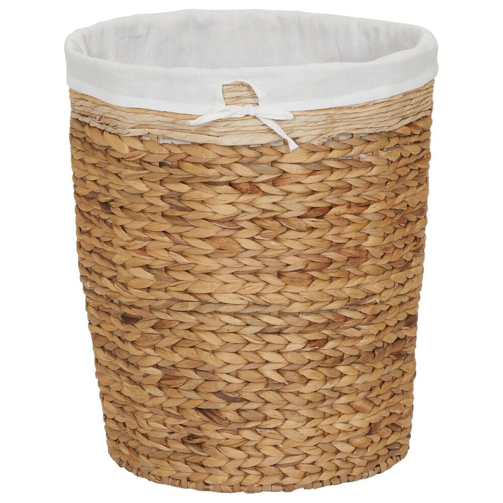 Household Essentials Wicker Basket Laundry Hamper with Liner in Brown, , large