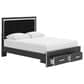Ashley Zuraleus Queen Upholstered Panel Storage Bed with Two Nightstands in Matte Black, , large
