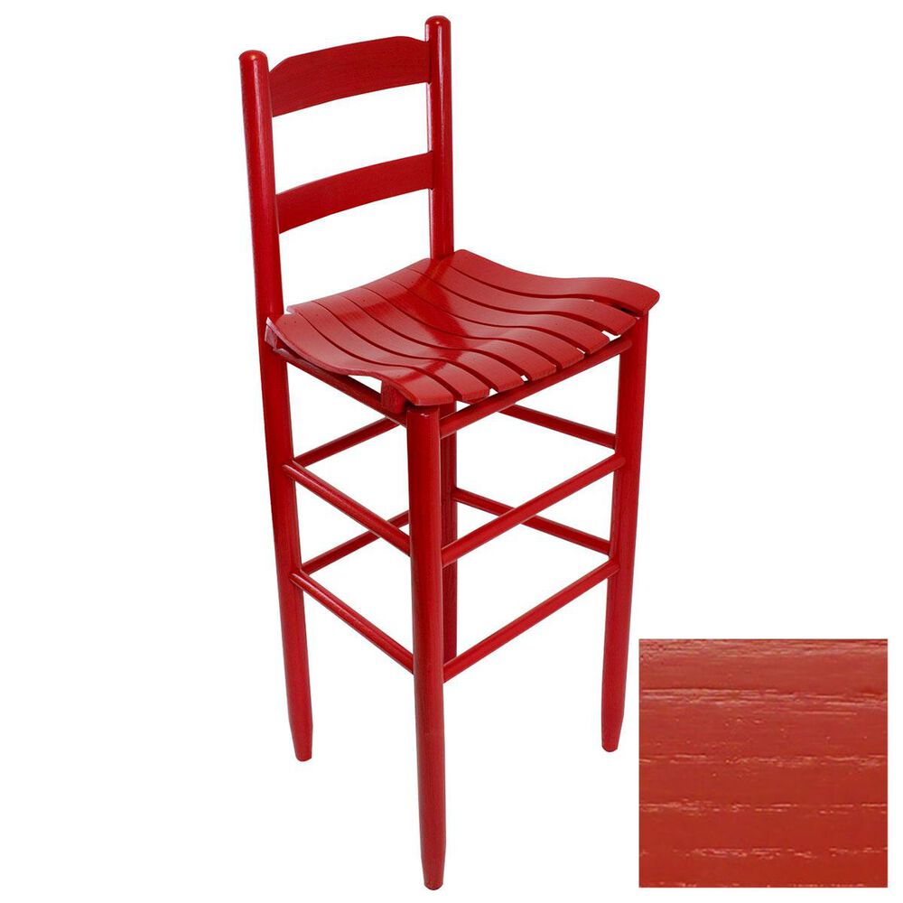 Lakeside Beach Mountain Ladderback Barstool in Sienna Red, , large
