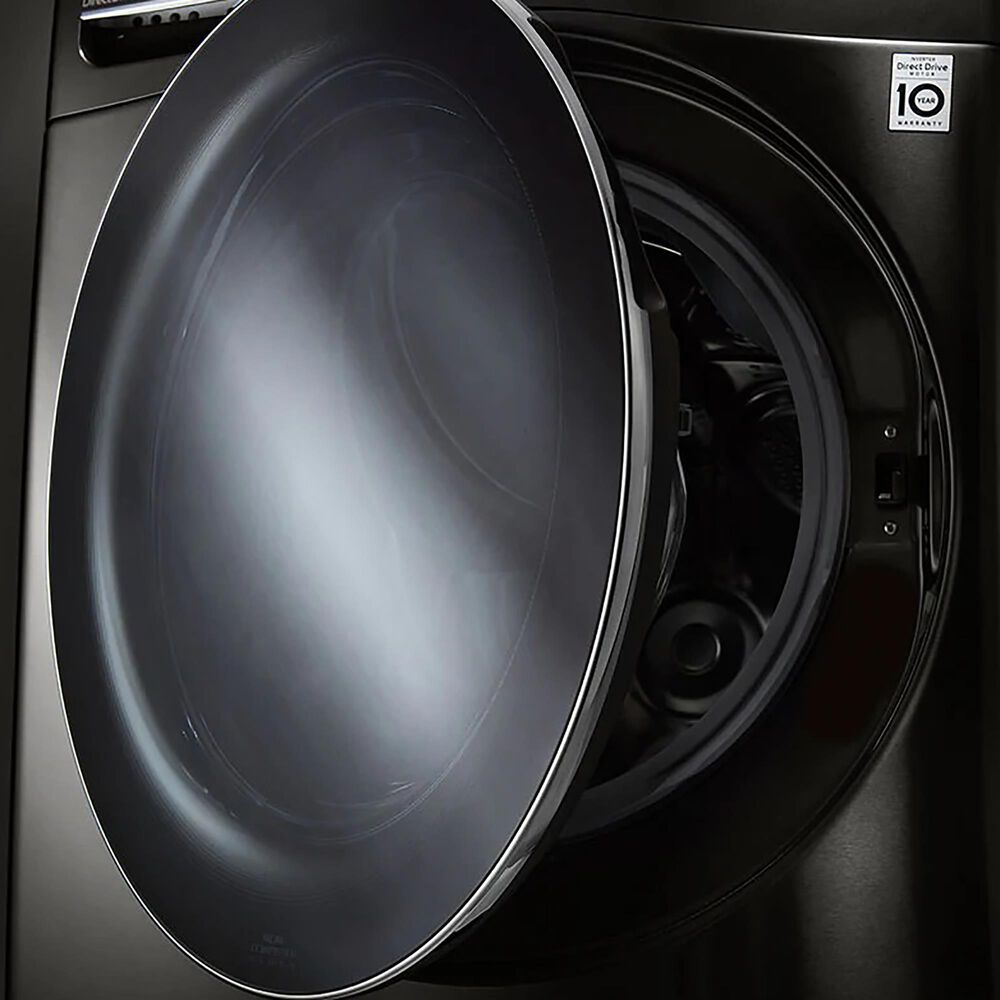LG 5.0 Cu. Ft. Front Load Washer and 7.4 Cu. Ft. Electric Dryer with TurboWash 360 Laundry Pair in Black Steel, , large