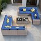 HOMLUX 12-Piece Modern Outdoor Sectional Furniture Set in Navy Blue, , large