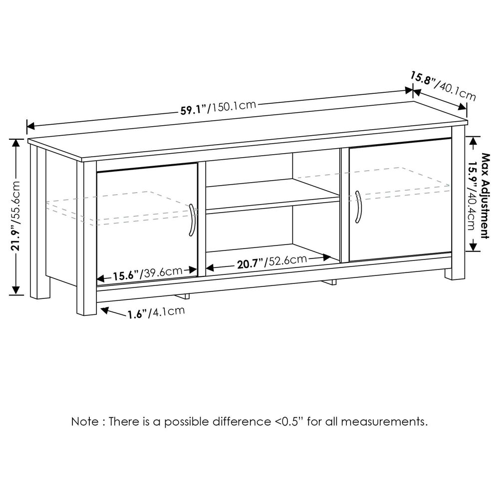 HOMLUX 59.1" TV Stand with 2-Door in Americano, , large