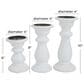 Maple and Jade 6", 8", 10" Turned Style Pillar Decorative Candle Holder in White (Set of 3), , large