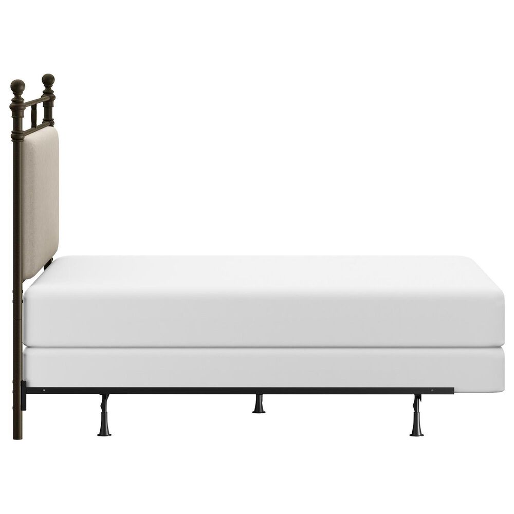 Richlands Furniture Ashley King Poster Panel Metal and Upholstered Bed in Brown and Rustic Brown, , large