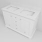 Lexora Home Dukes 48" Double Bathroom Vanity in White with 2 cm White Quartz Top and Rectangular Sinks, , large