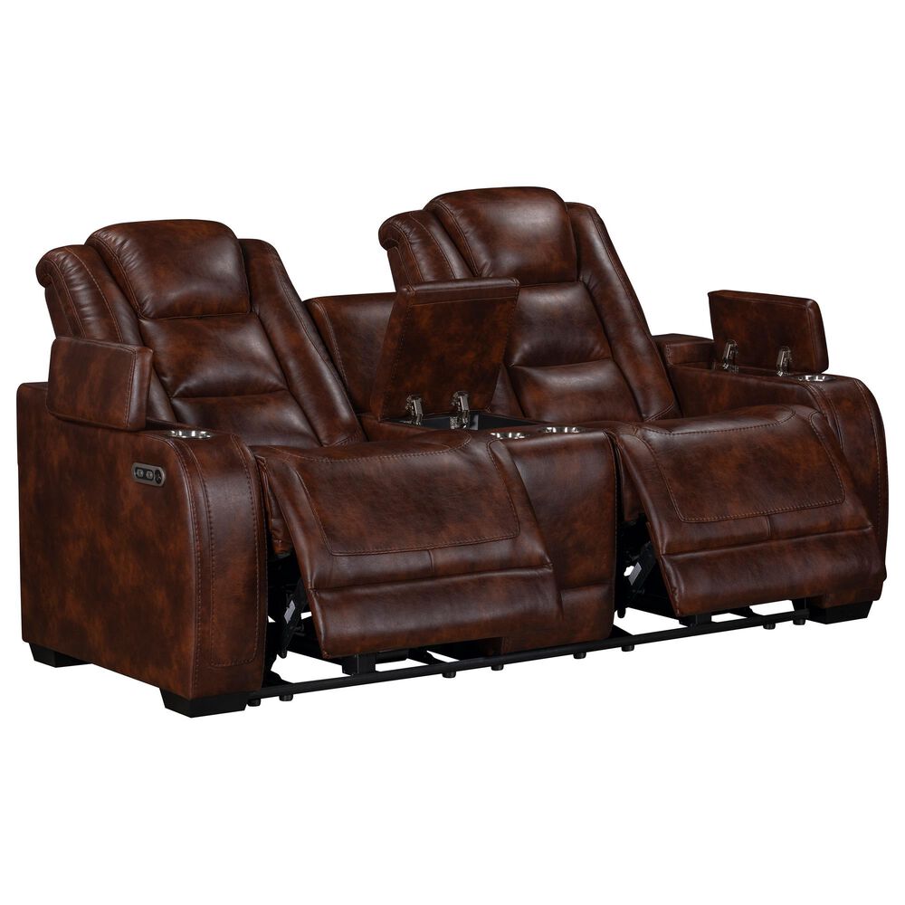 New Heritage Design Chester Power Reclining Loveseat in Brown, , large