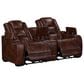 New Heritage Design Chester Power Reclining Loveseat in Brown, , large