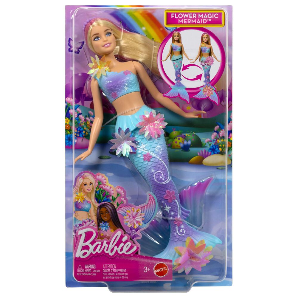 Barbie Flower Magic Mermaid Doll with Blonde Hair in Multicolor, , large