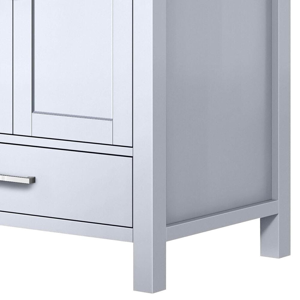 Lexora Home Jacques 30&quot; Single Bathroom Vanity in Navy Blue with 2 cm White Quartz Top, Rectangular Sink and 28&quot; Mirror, , large