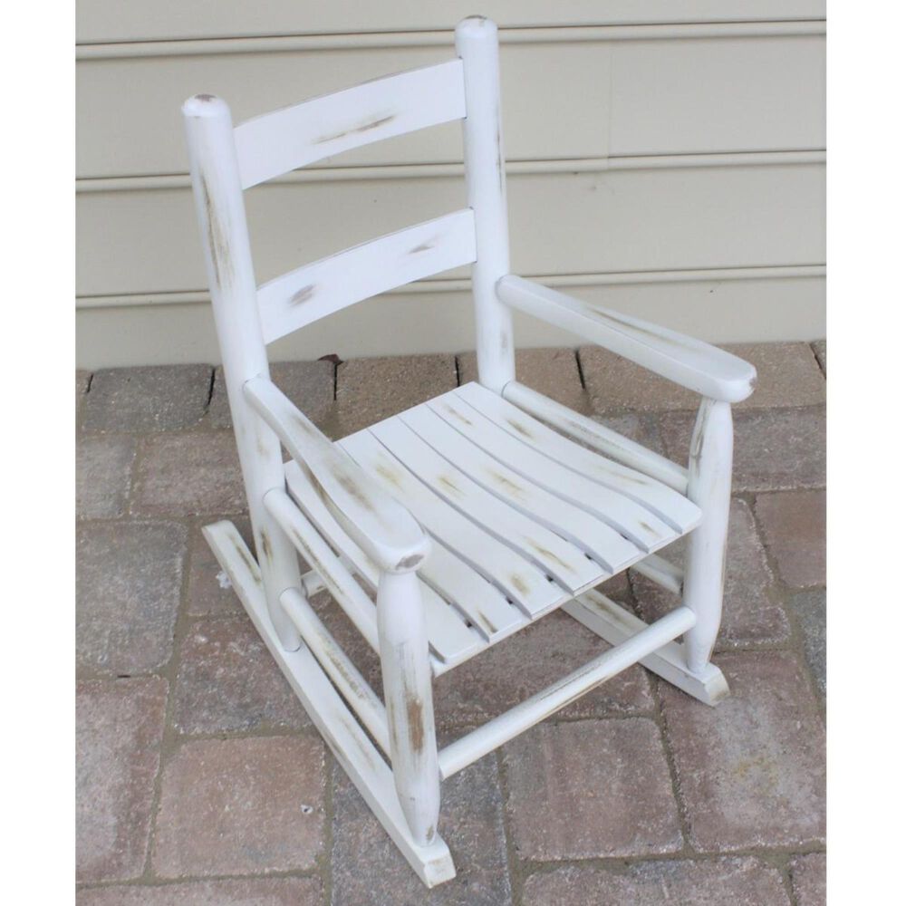 Lakeside Asheville Childs Rocking Chair in Woodleaf White, , large
