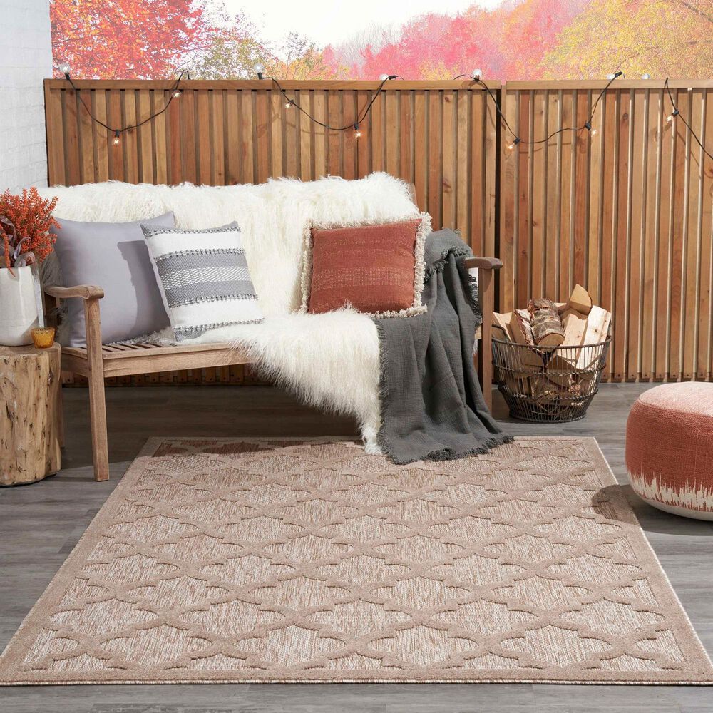Nourison Easy Care 6&#39; x 9&#39; Natural Beige Indoor/Outdoor Area Rug, , large