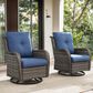 Sunwell Garden Patio Swivel Rocker Chair with Gray Rattan in Navy (Set of 2), , large
