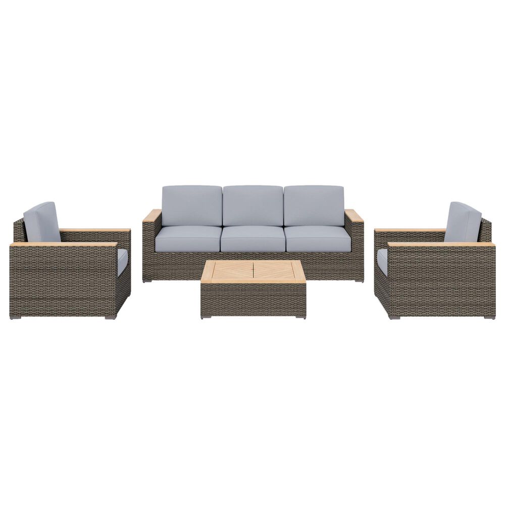 Homestyles Boca Raton 4-Piece Patio Sofa Set in Brown and Gray, , large