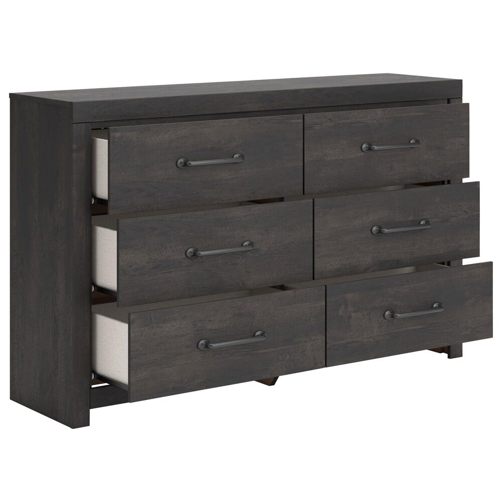 Ashley Hollivern 6-Drawer Dresser in Dark Gray, , large