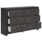 Ashley Hollivern 6-Drawer Dresser in Dark Gray, , large