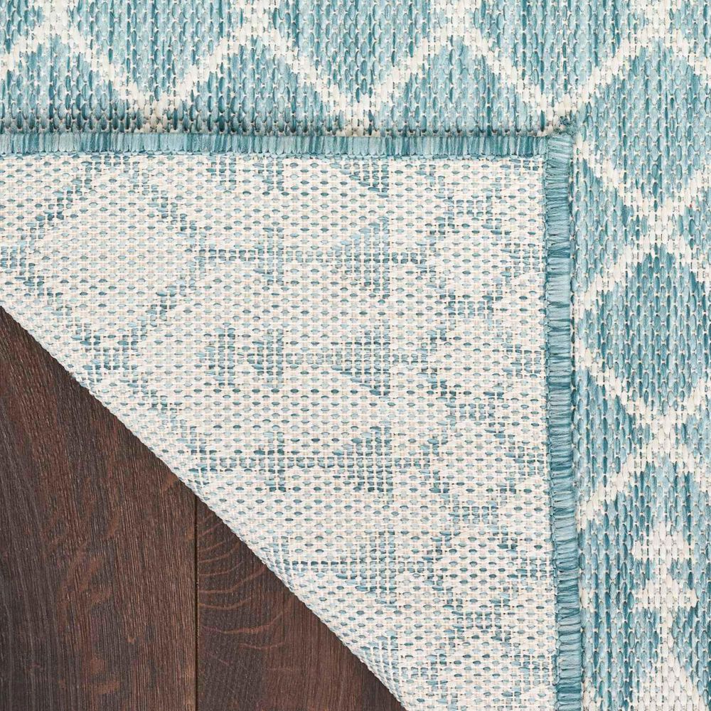 Nourison Positano Southwestern Aqua 9&#39; x 12&#39; Indoor/Outdoor Area Rug, , large