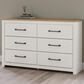 Ashley Linnocreek 6-Drawer Dresser in White and Warm Brown, , large