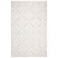 Safavieh Micro-Loop Damask 5" x 8" Silver and Ivory Area Rug, , large