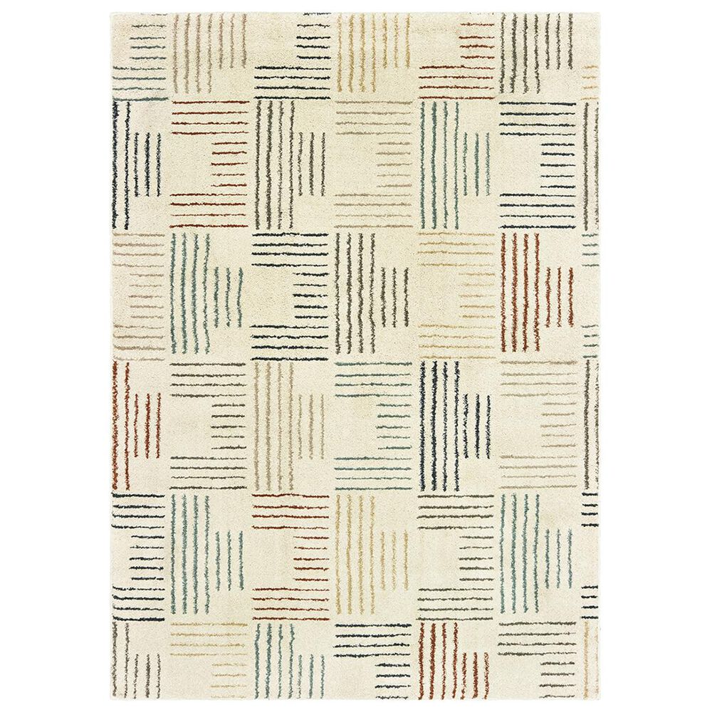 Oriental Weavers Carson 9663A 6"7" x 9"2" Ivory Area Rug, , large