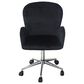 Impressions Vanity Colette Swivel Vanity Chair with Black Cushion in Silver Chrome, , large