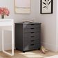 Linon Home Decor Cary 6-Drawer Wide Rolling Cart in Grey, , large