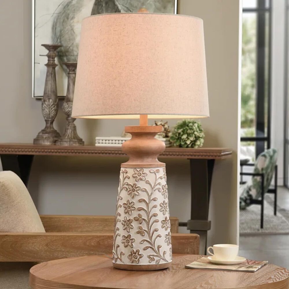 Flair Industries Old Floral Table Lamp, , large