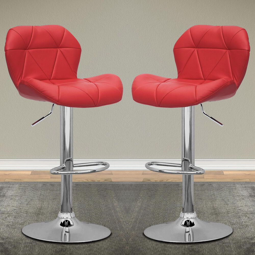 CorLiving Adjustable Bar Stool in Red (Set of 2), , large