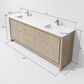 Lexora Home Lafarre 80" Double Bathroom Vanity in Rustic Acacia with 2 cm White Quartz Top and Rectangular Sinks, , large