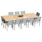 Three Birds Casual Avanti 11-Piece Rectangular Dining Set in Stainless Steel and Teak, , large